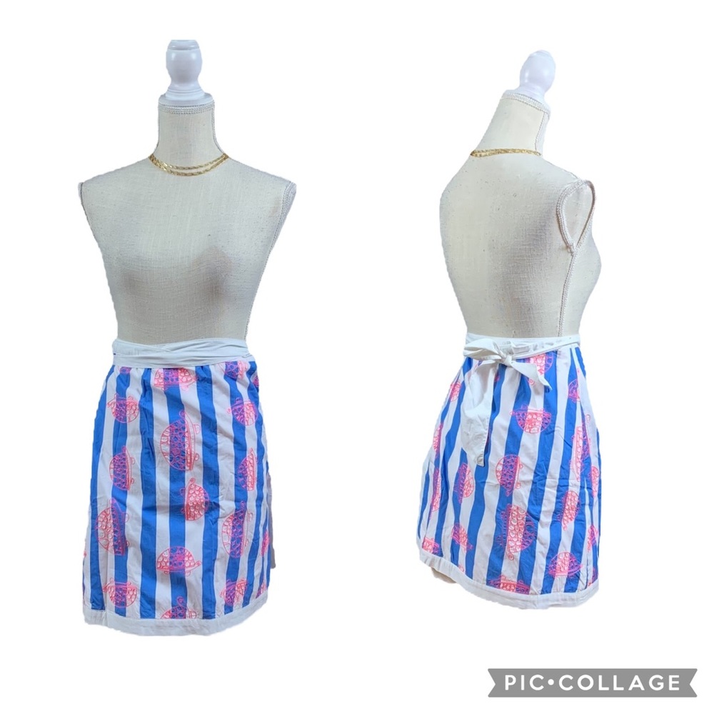 Lilly Pulitzer Reversible Turtle Stripes Floral Wrap Around Skirt size XL